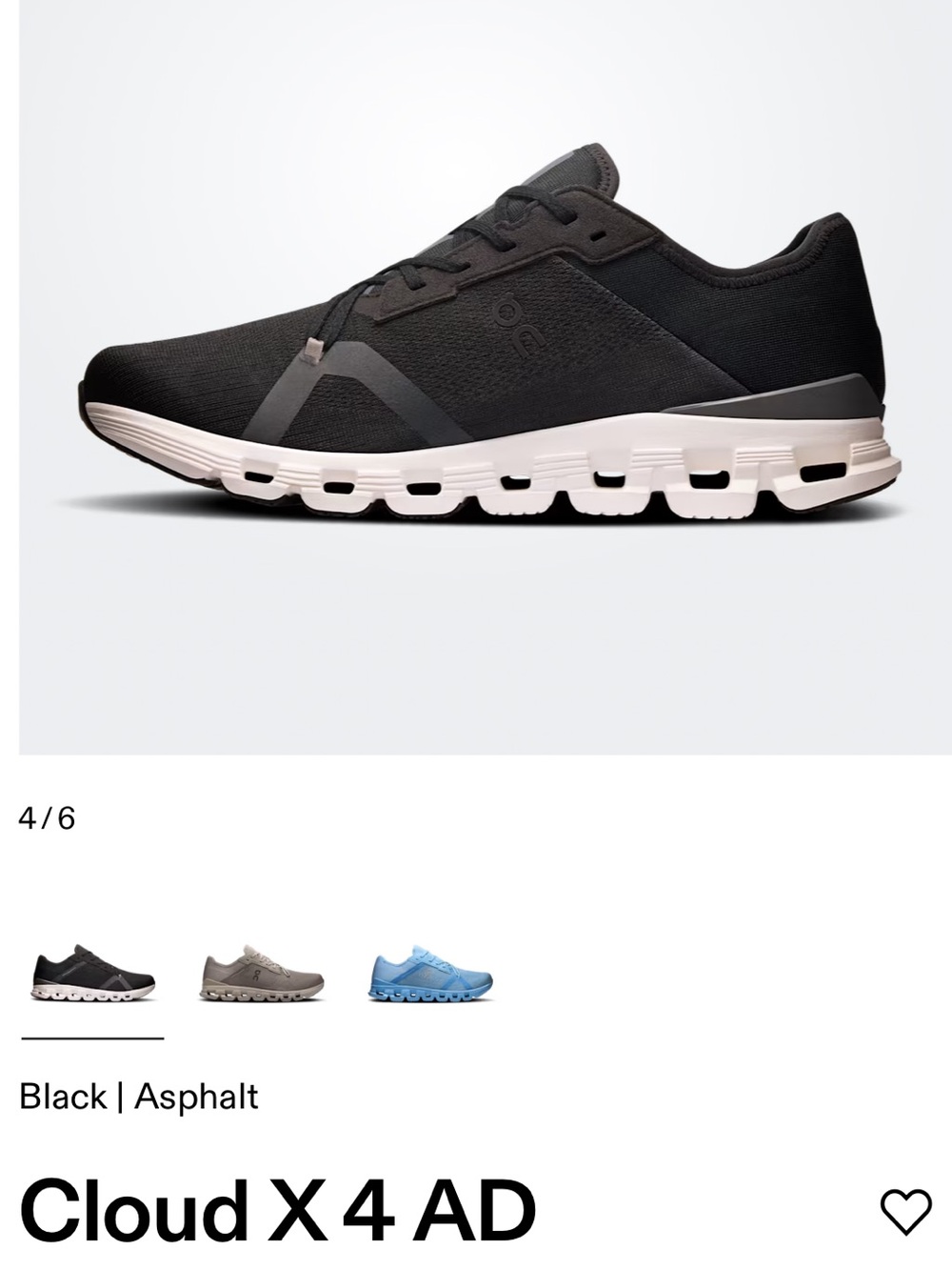 On Running men Cloud  Black | Asphalt
Cloud X4 AD Sneakers  size 11 gently used - Picture 4 of 16